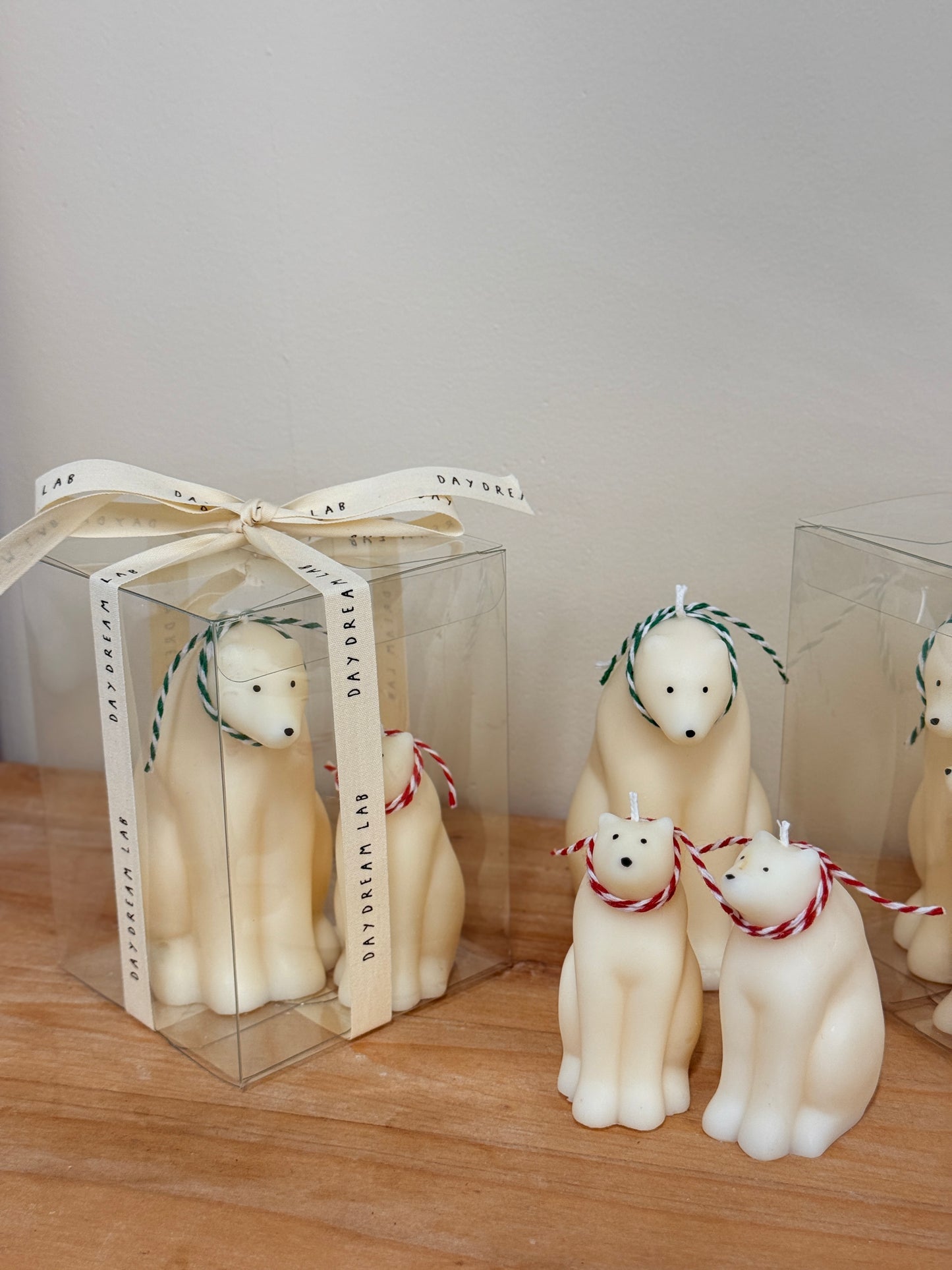 Polar Bear Family Pillar Candles 2pcs