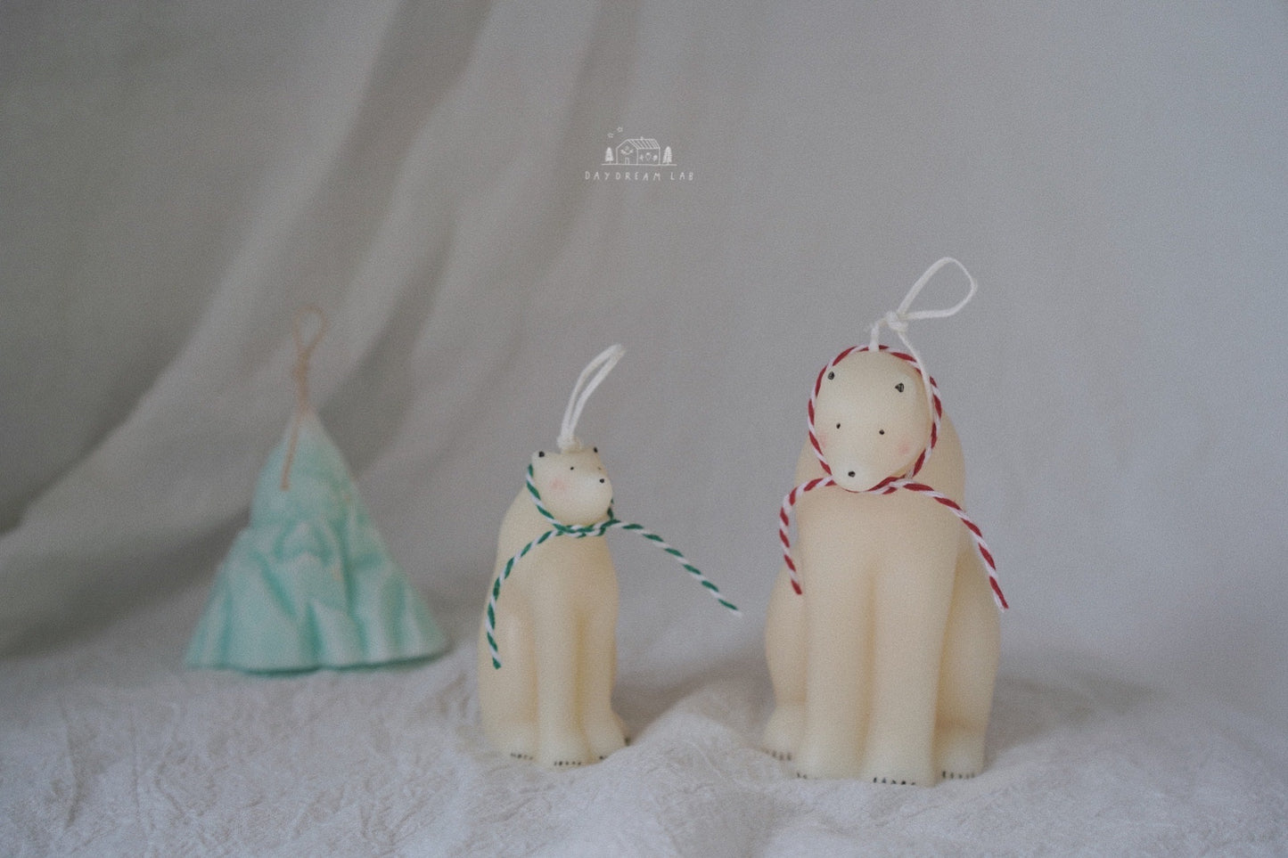 Polar Bear Family Pillar Candles 2pcs