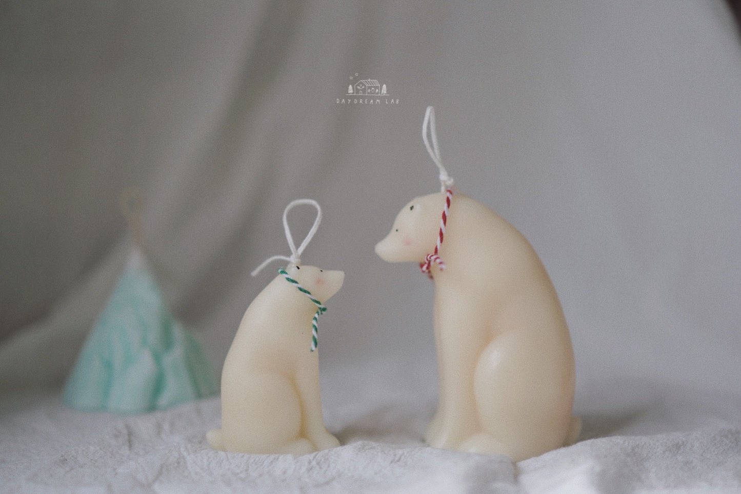 Polar Bear Family Pillar Candles 2pcs
