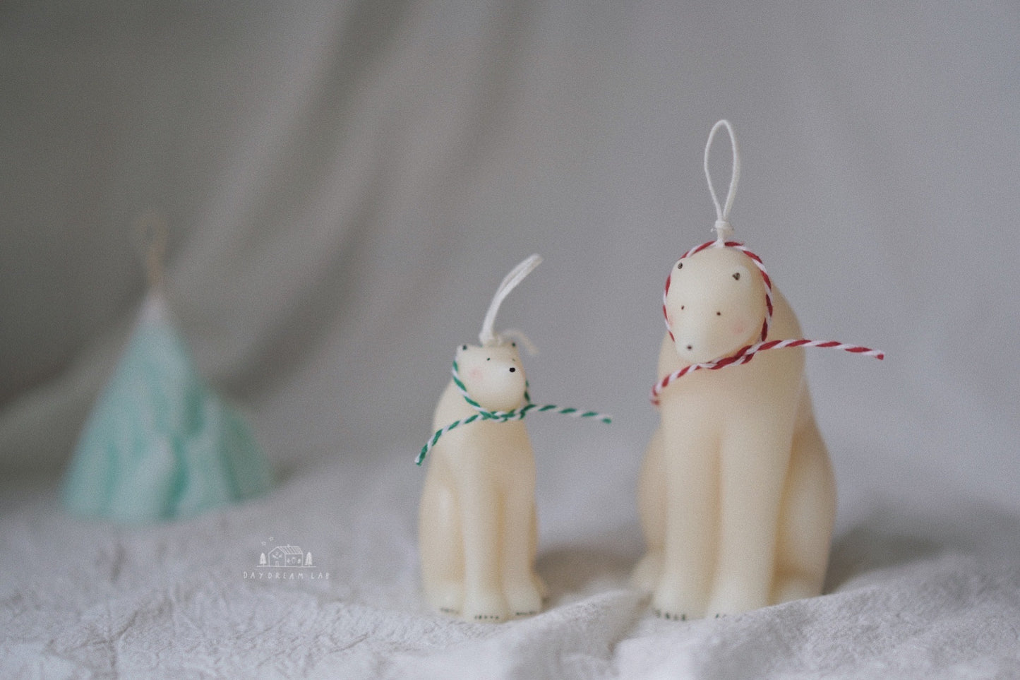 Polar Bear Family Pillar Candles 2pcs