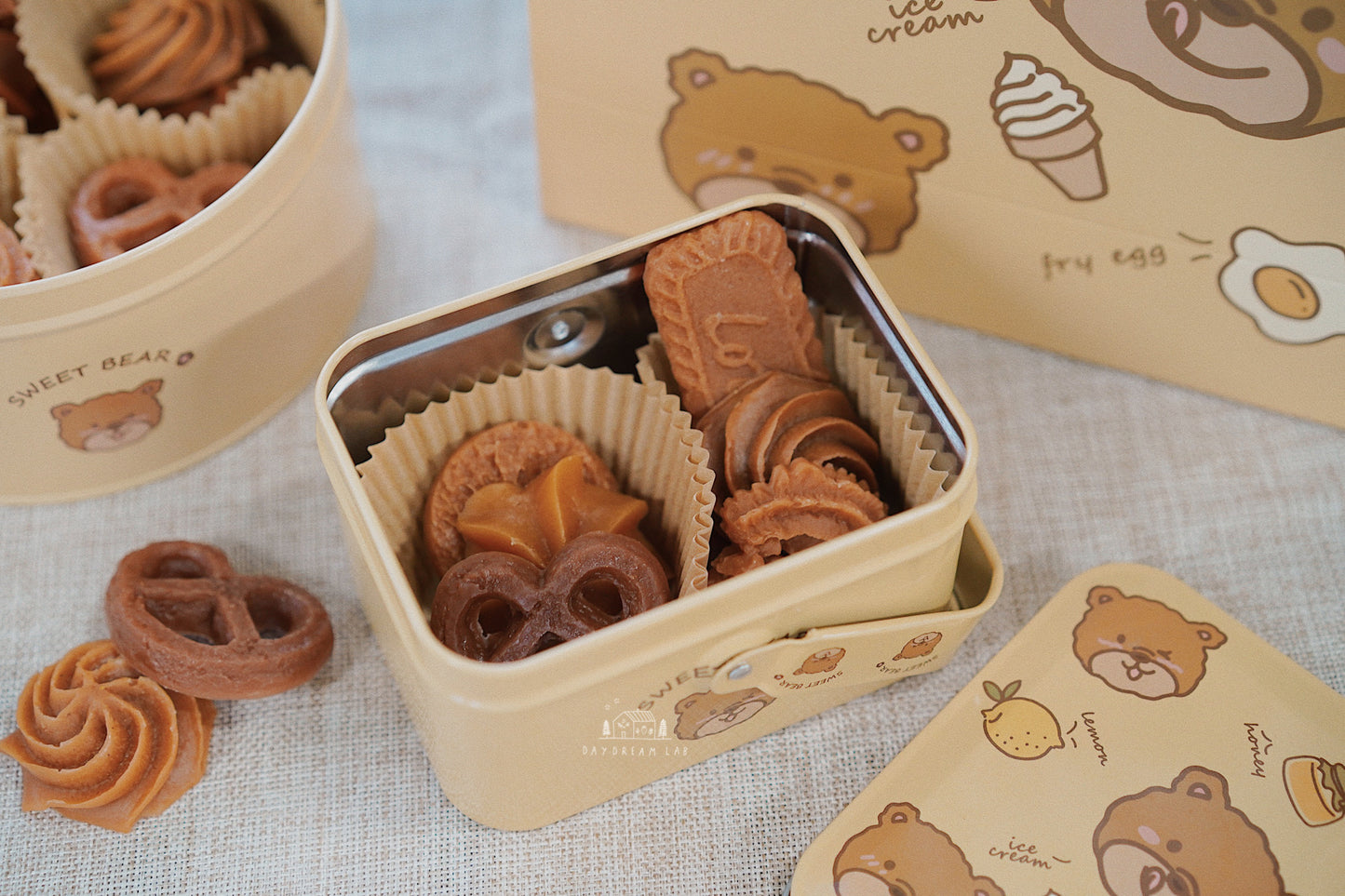 Cookie Soap Tin Giftbox with Cute Bear or Rabbit | 可爱小熊兔子饼干皂礼盒