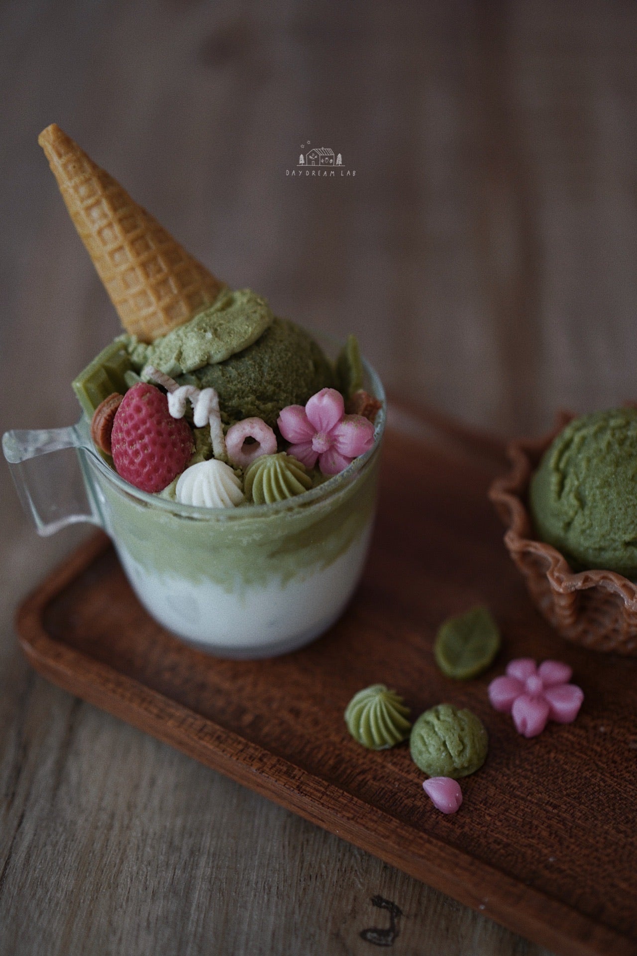 冰淇淋抹茶拿铁大豆蜡容器香薰蜡烛(预购)