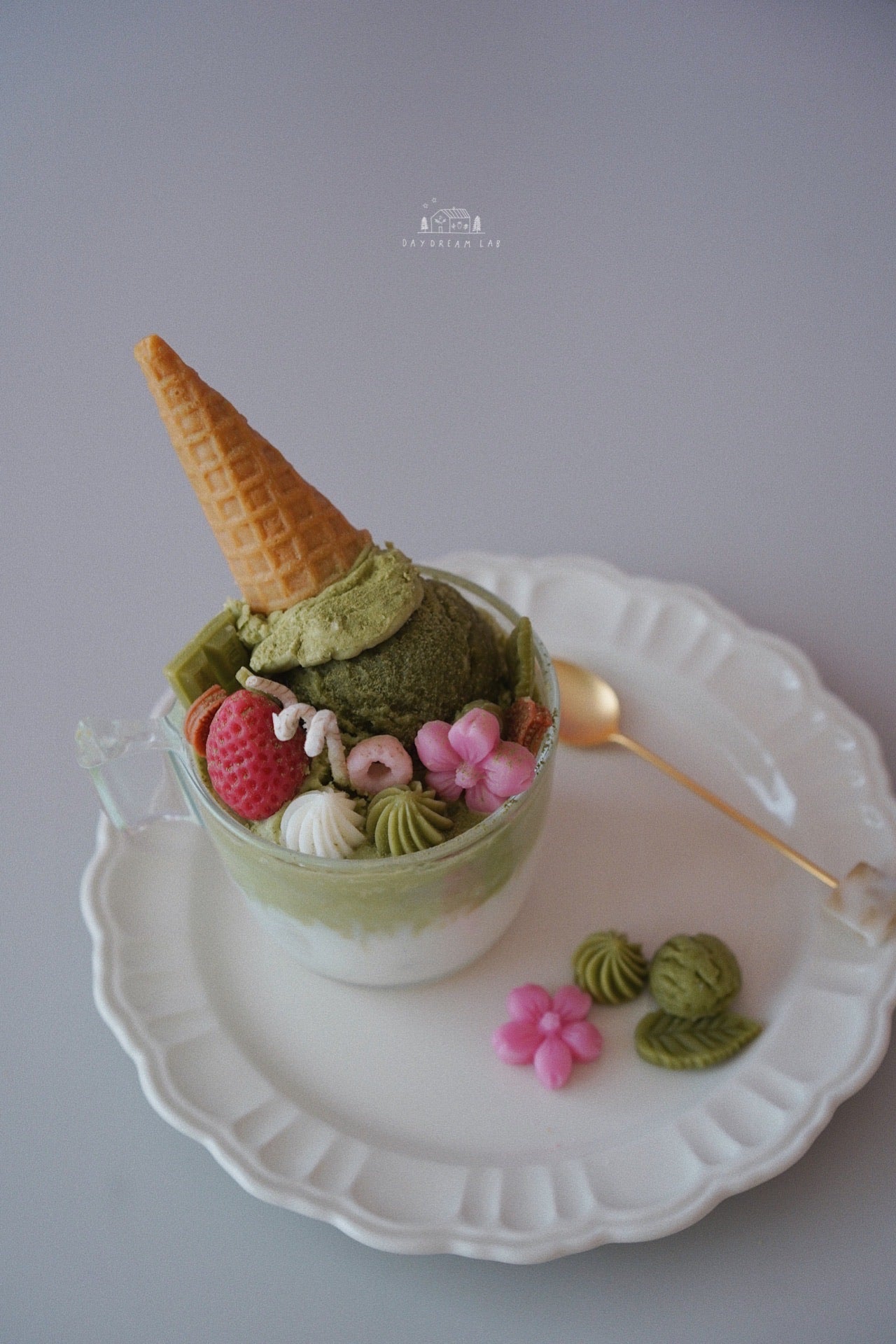 冰淇淋抹茶拿铁大豆蜡容器香薰蜡烛(预购)