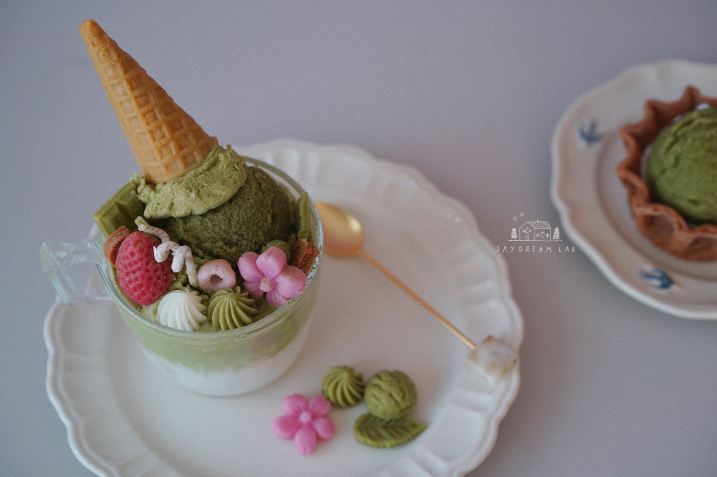 冰淇淋抹茶拿铁大豆蜡容器香薰蜡烛(预购)