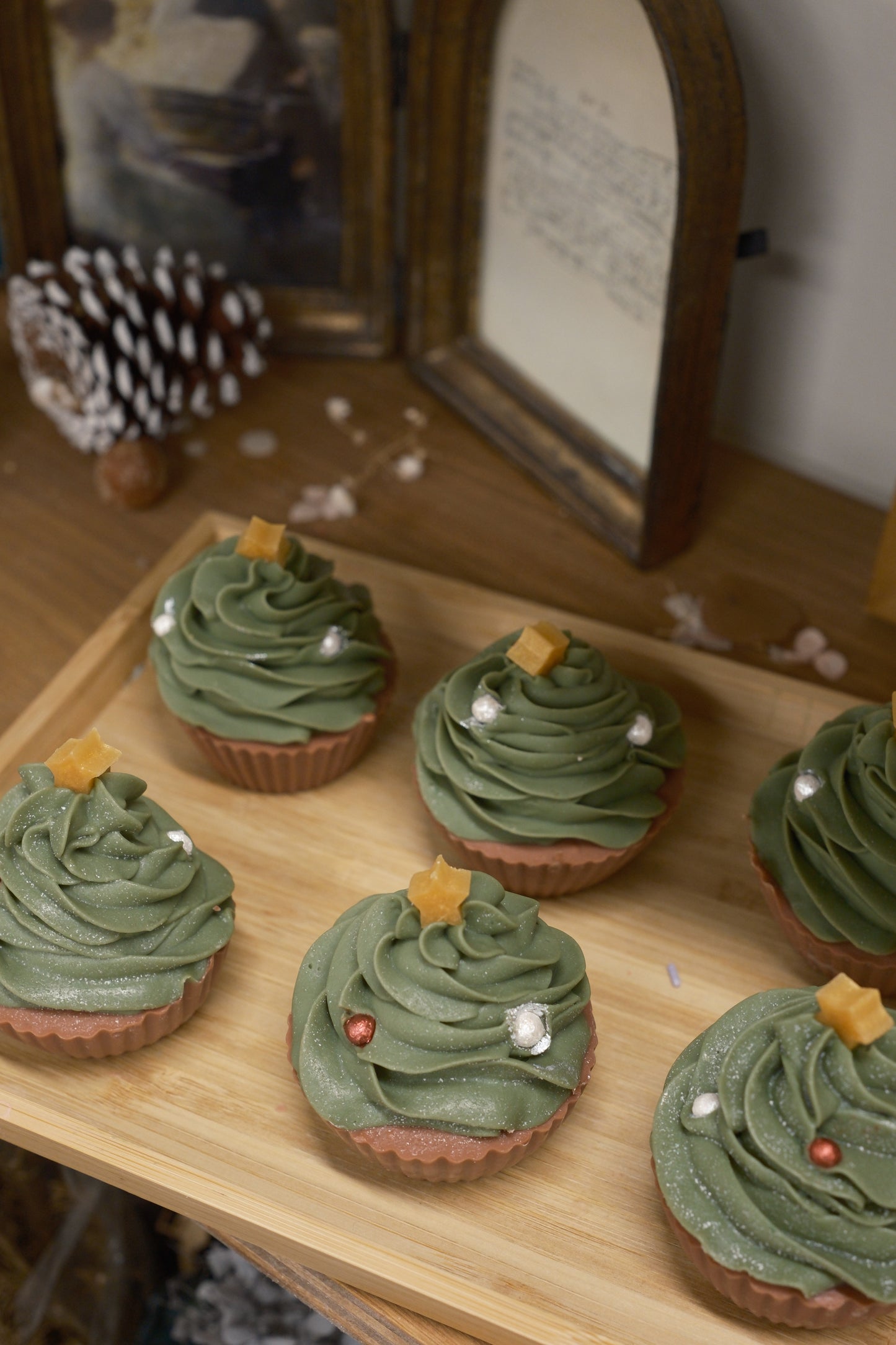 Christmas Tree Cupcake 🧁 Cold Process Soap