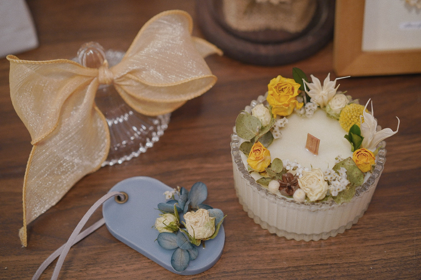 Workshop - Message/Propose Candle decorated with Dried flowers + Scented wax tablet 干花表白蜡烛+干花蜡牌