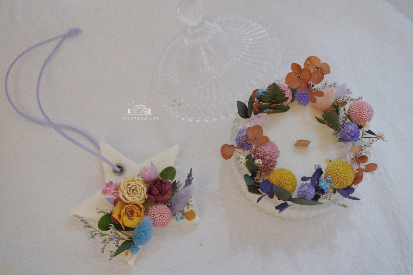 Workshop - Message/Propose Candle decorated with Dried flowers + Scented wax tablet 干花表白蜡烛+干花蜡牌