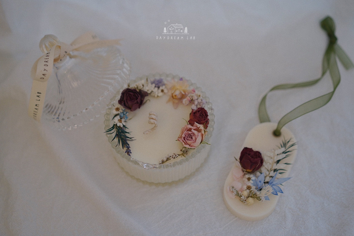 Workshop - Message/Propose Candle decorated with Dried flowers + Scented wax tablet 干花表白蜡烛+干花蜡牌