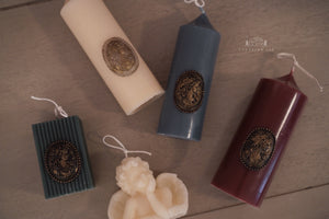 Vintage Cameo Taper Pillar Candles (Pre-order)