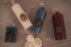 Vintage Cameo Taper Pillar Candles (Pre-order)