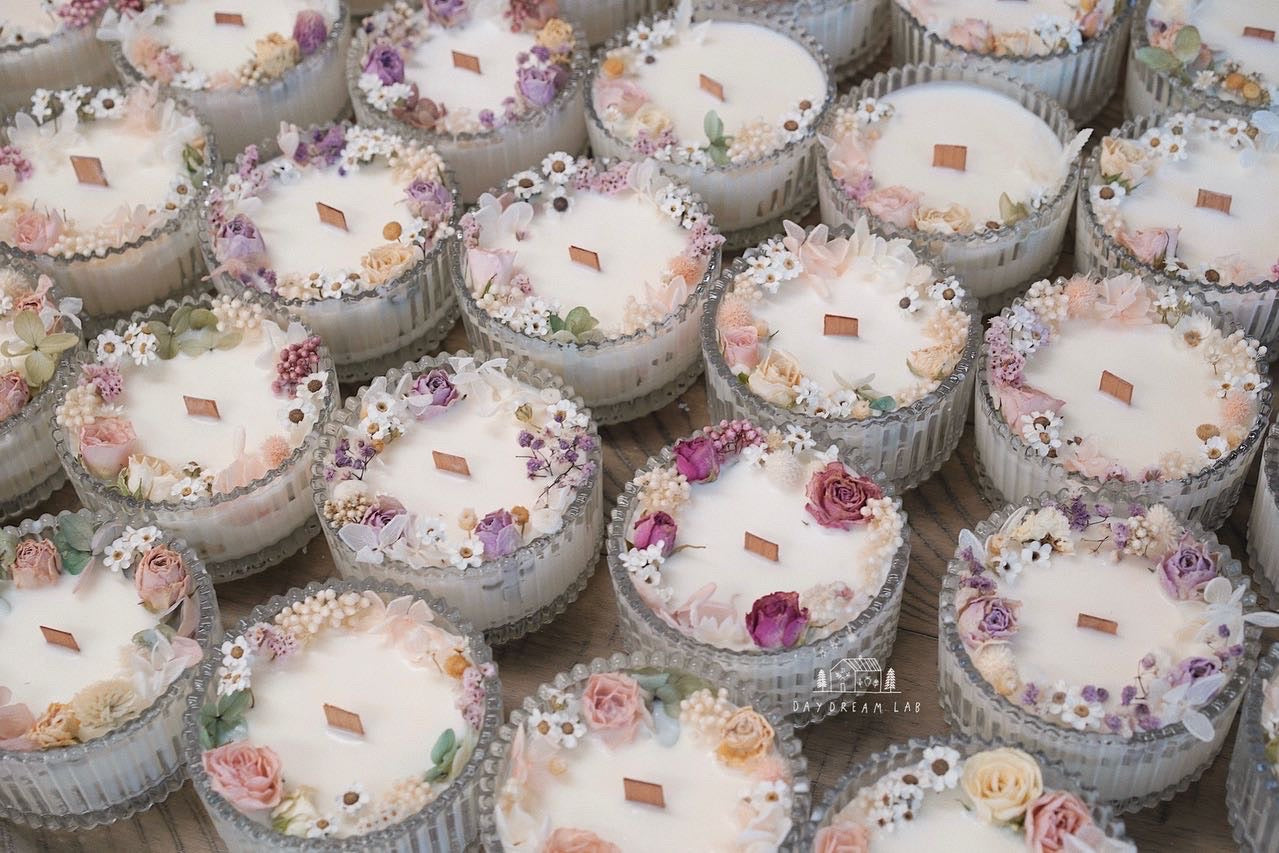 Workshop - Message/Propose Candle decorated with Dried flowers + Scented wax tablet 干花表白蜡烛+干花蜡牌