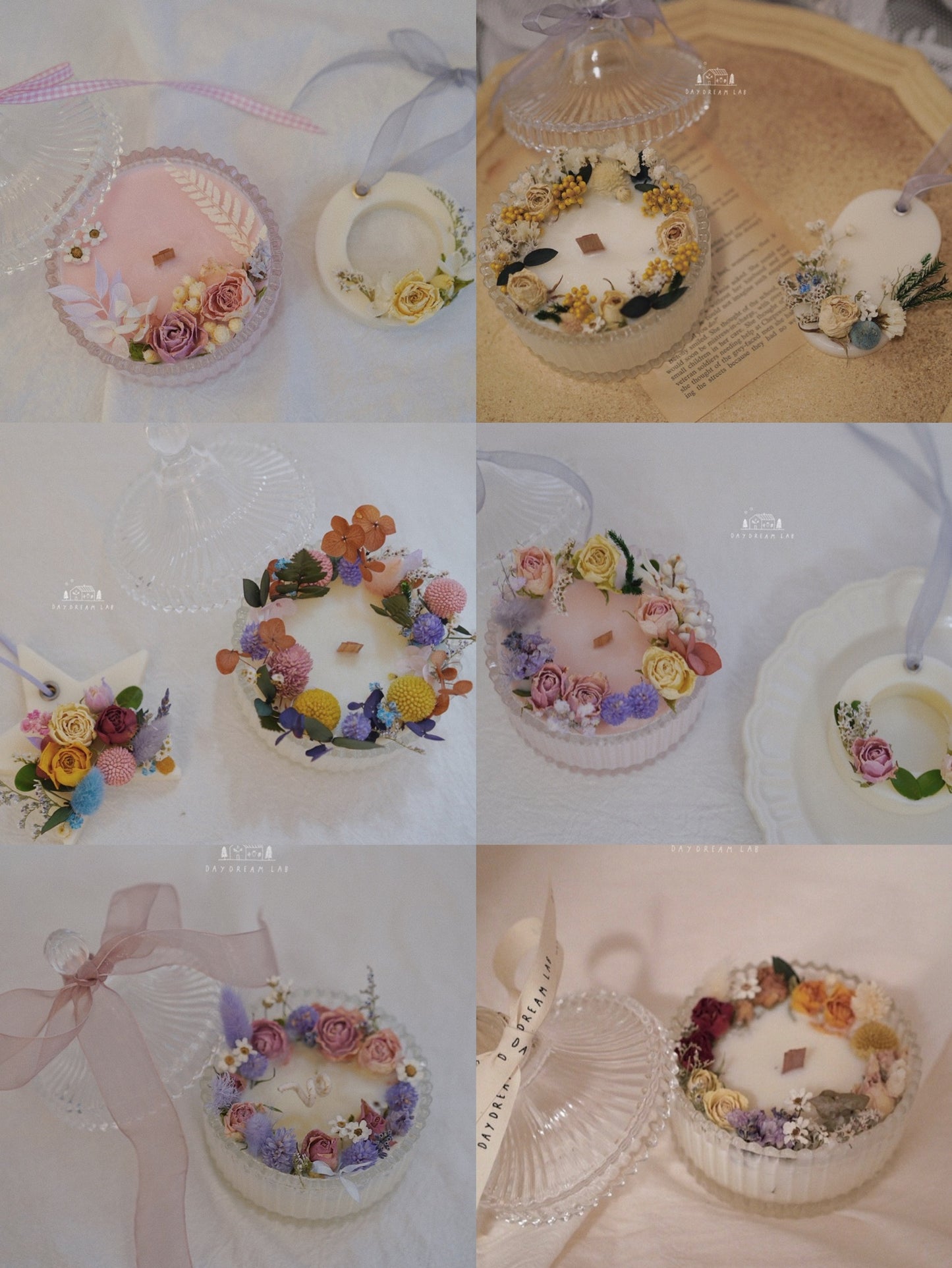 Workshop - Message/Propose Candle decorated with Dried flowers + Scented wax tablet 干花表白蜡烛+干花蜡牌