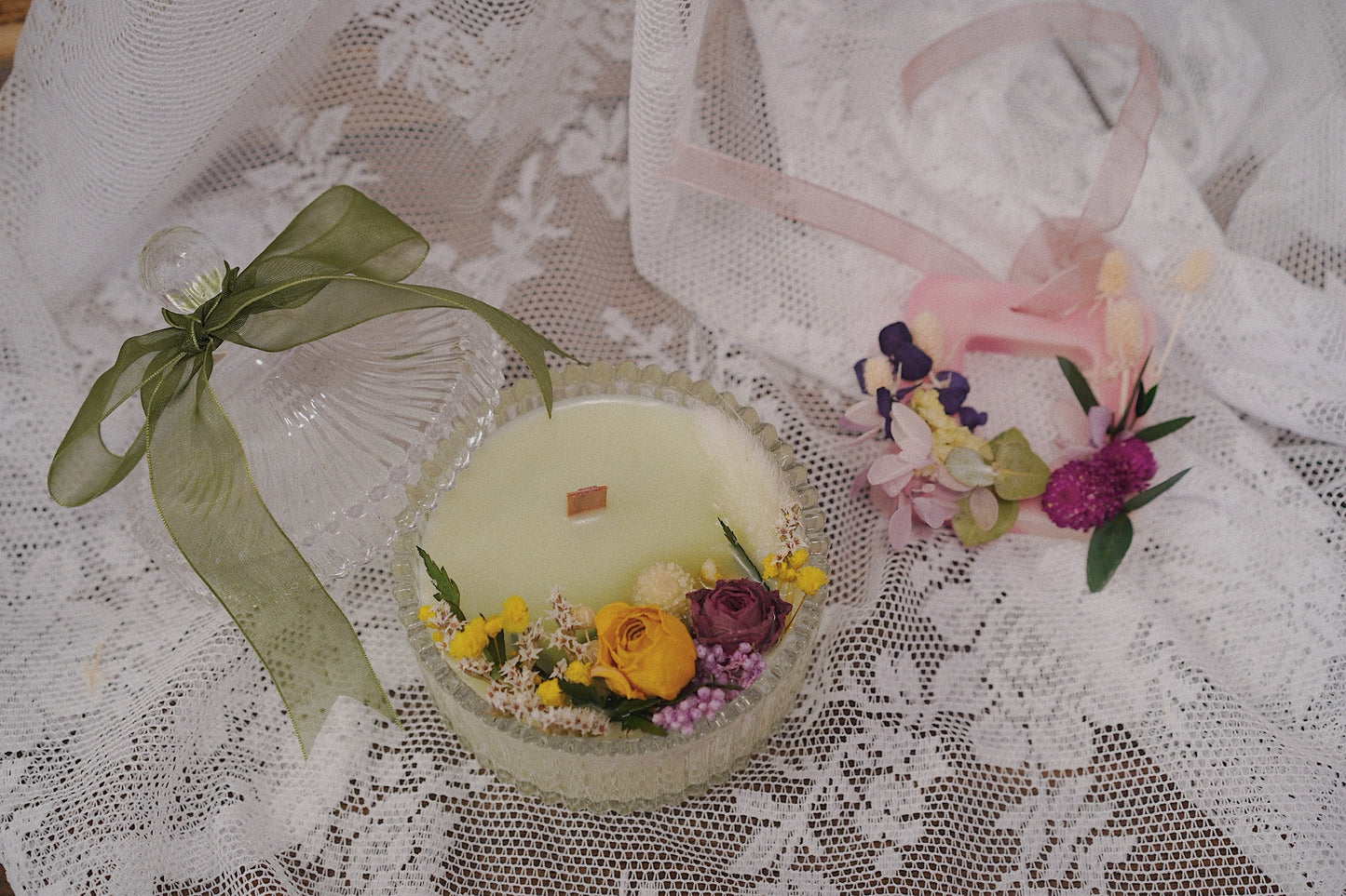 Workshop - Message/Propose Candle decorated with Dried flowers + Scented wax tablet 干花表白蜡烛+干花蜡牌