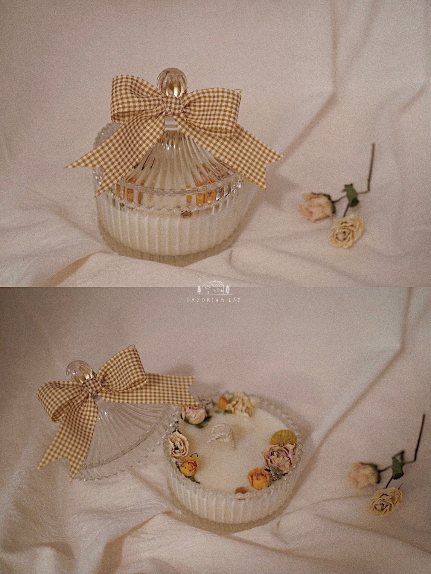 Workshop - Message/Propose Candle decorated with Dried flowers + Scented wax tablet 干花表白蜡烛+干花蜡牌