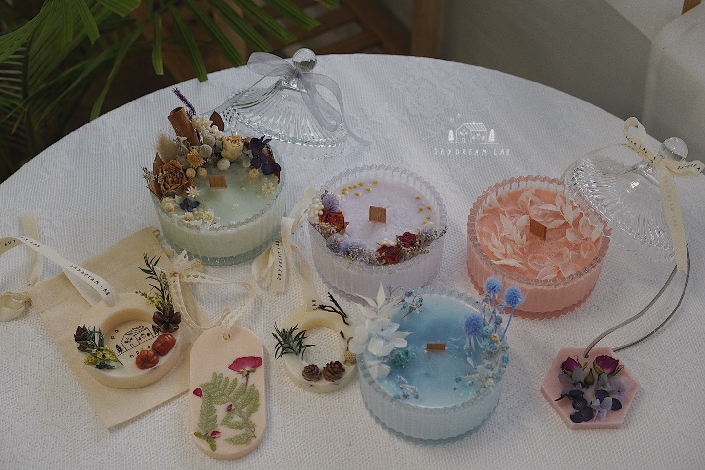 Workshop - Message/Propose Candle decorated with Dried flowers + Scented wax tablet 干花表白蜡烛+干花蜡牌