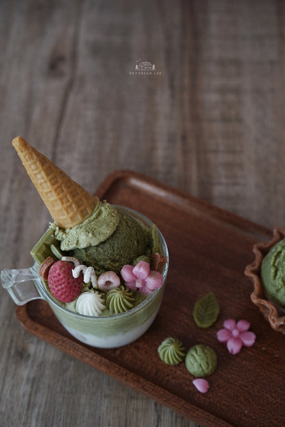 Ice Cream Matcha Latte Soy Wax Container Scented Candle (Pre-Order)