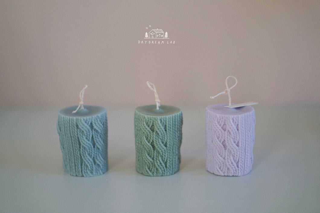 Knitting Wool Pillar Candle (Pre-order)
